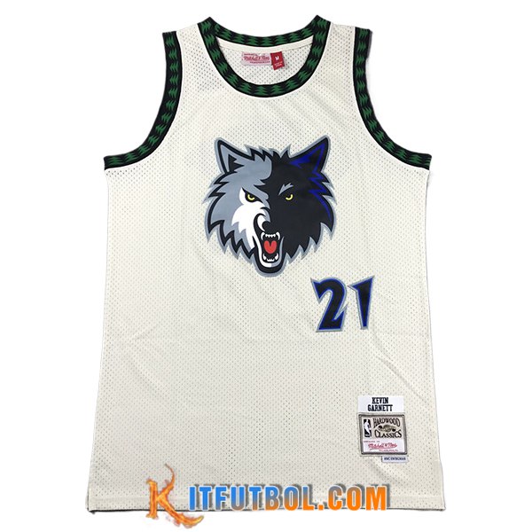 Camisetas Minnesota Timberwolves (GARNETT #21) 2024/25 Blanco/Verde/Negro