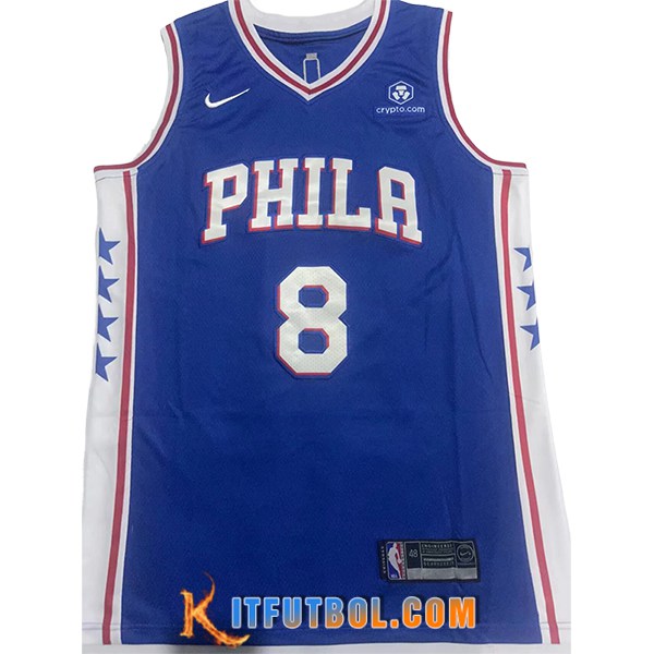 Camisetas Philadelphia 76ers (GEORGE #8) 2024/25 Azul/Blanco