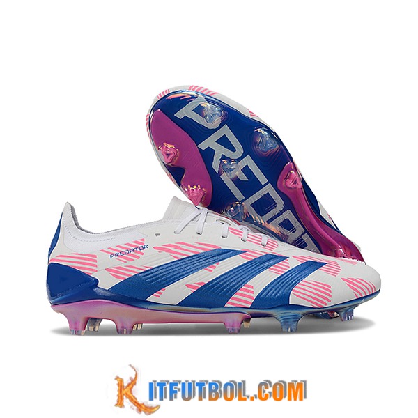 Adidas Botas De Fútbol Predator Elite FG Blanco/Azul/Rosa
