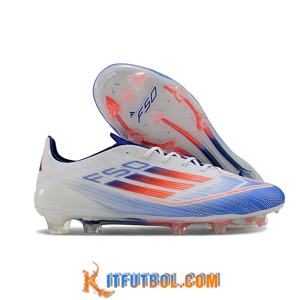 Adidas Botas De Fútbol F50 ELITE FG Blanco/Naranja/Azul