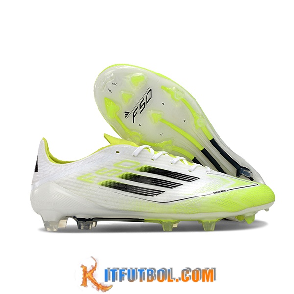 Adidas Botas De Fútbol F50 ELITE FG Blanco/Verde/Negro