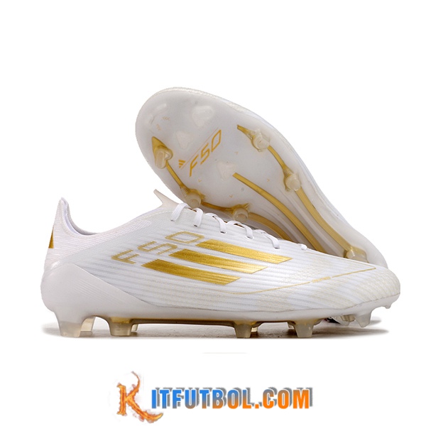 Adidas Botas De Fútbol F50 ELITE FG Blanco/Amarillo