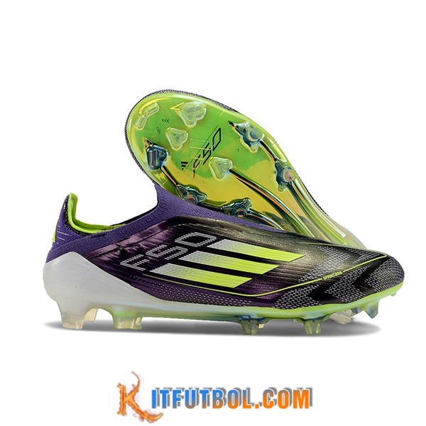 Adidas Botas De Fútbol F50 Elite Laceless FG Negro/Verde/Violeta