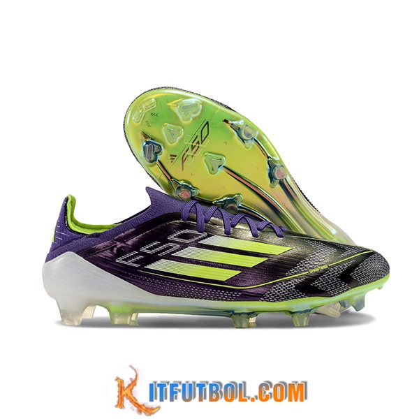 Adidas Botas De Fútbol F50 Elite FG Negro/Verde/Violeta