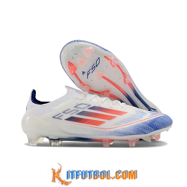 Adidas Botas De Fútbol F50 Elite FG Blanco/Azul/Naranja