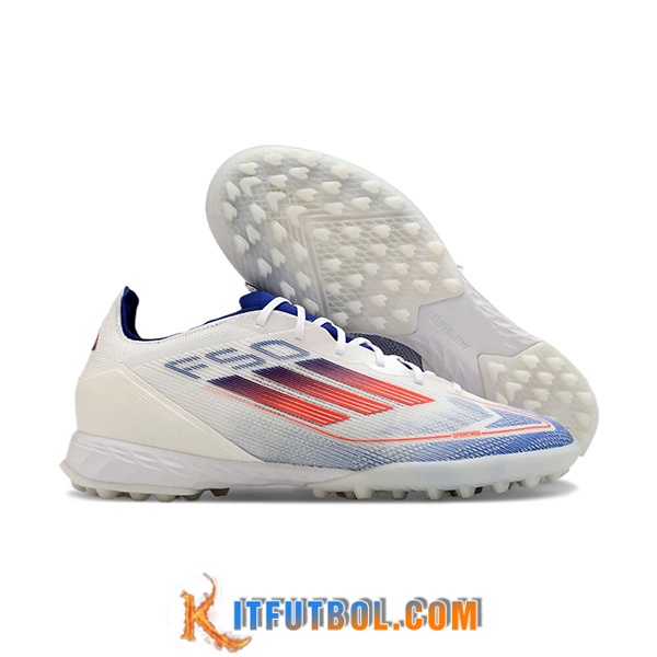 Adidas Botas De Fútbol F50 PRO TF Blanco/Azul/Naranja