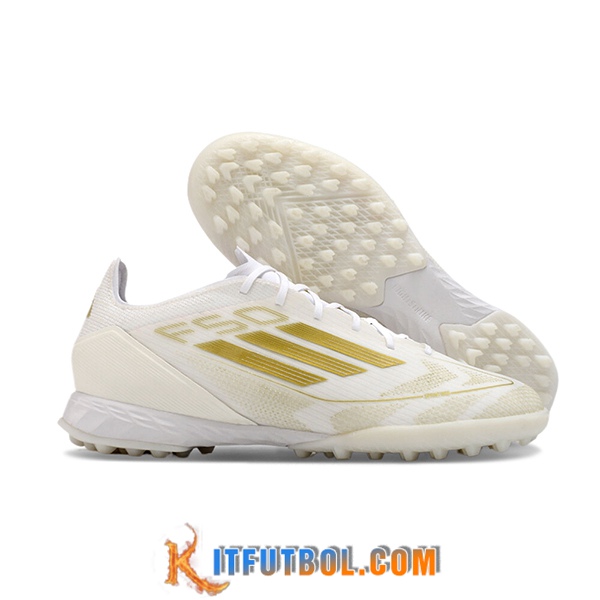 Adidas Botas De Fútbol F50 PRO TF Blanco/Amarillo