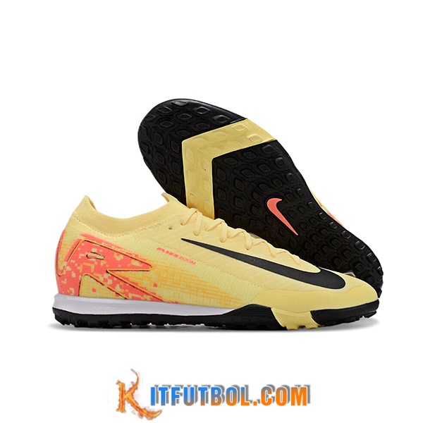 Nike Botas De Fútbol Air Zoom Mercurial Vapor XVI Elite TF Amarillo/Negro/Naranja -02