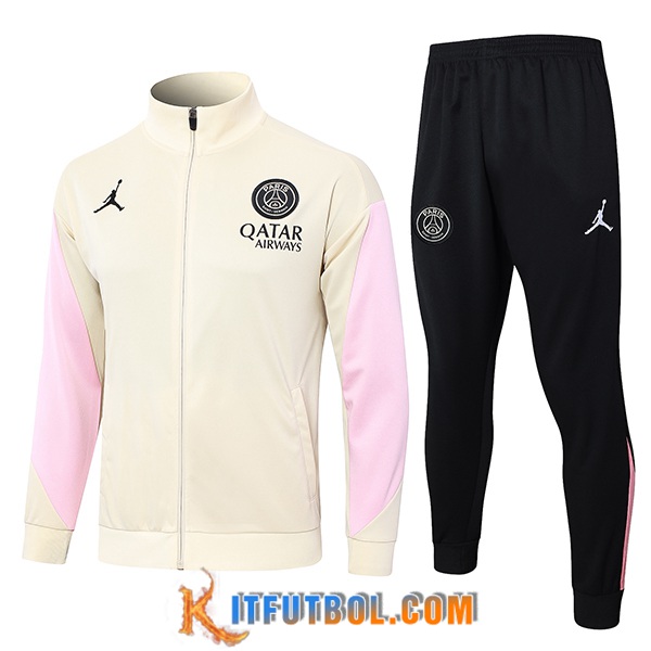 Chandal Equipos De Futbol Chaquetas PSG Amarillo/Rosa 2024/2025