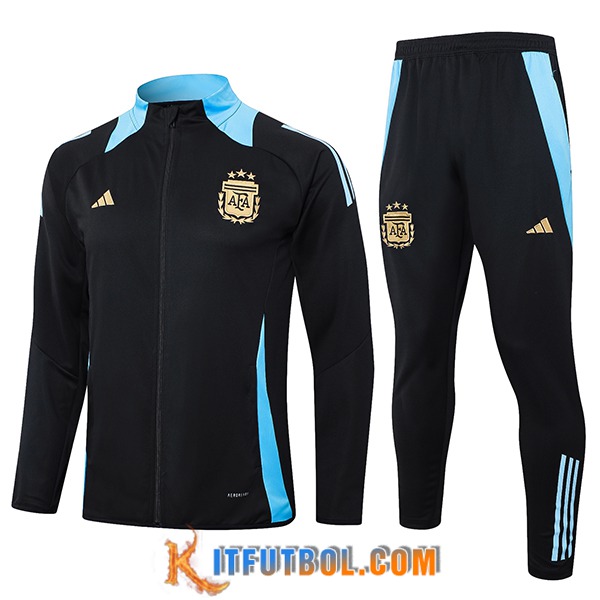Chandal Equipos De Futbol Chaquetas Argentina Negro/Azul 2024/2025