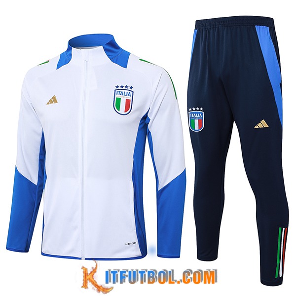 Chandal Equipos De Futbol Chaquetas Italia Blanco/Azul 2024/2025 -02