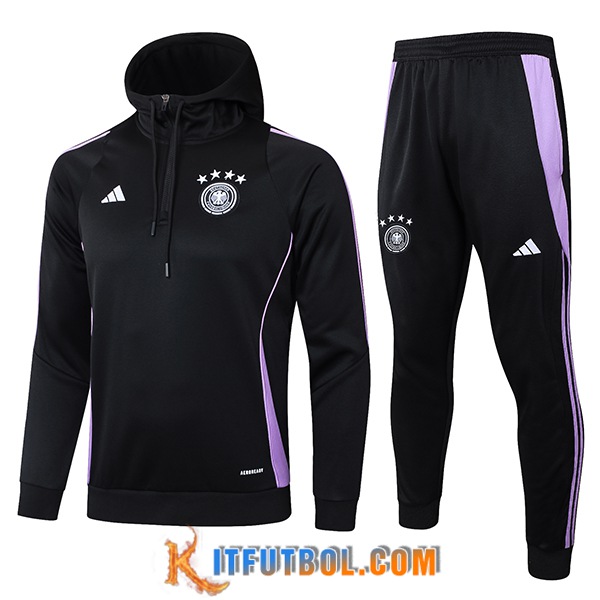 Chaqueta Con Capucha Chandal Rompevientos Alemania Negro/Violeta 2024/2025