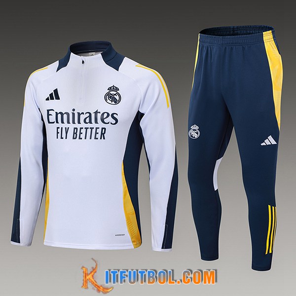 Chandal Equipos De Futbol Real Madrid Ninos Blanco/Azul/Amarillo 2024/2025 -02