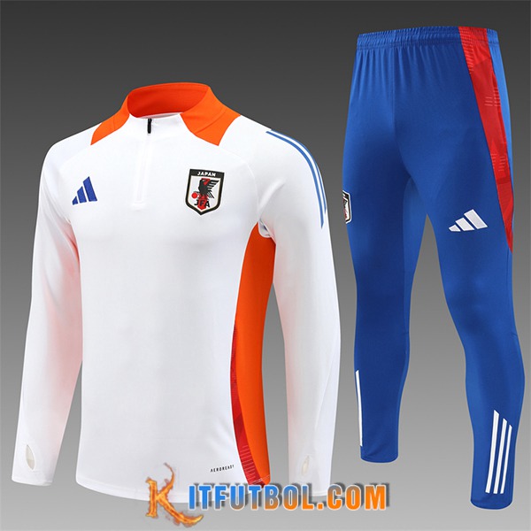 Chandal Equipos De Futbol Japon Ninos Blanco/Naranja/Azul 2024/2025