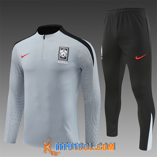 Chandal Equipos De Futbol Corée Du Sud Ninos Gris/Negro 2024/2025