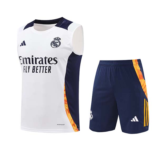 Camiseta Entrenamiento sin mangas Real Madrid Blanco/Azul/Naranja 2024/2025