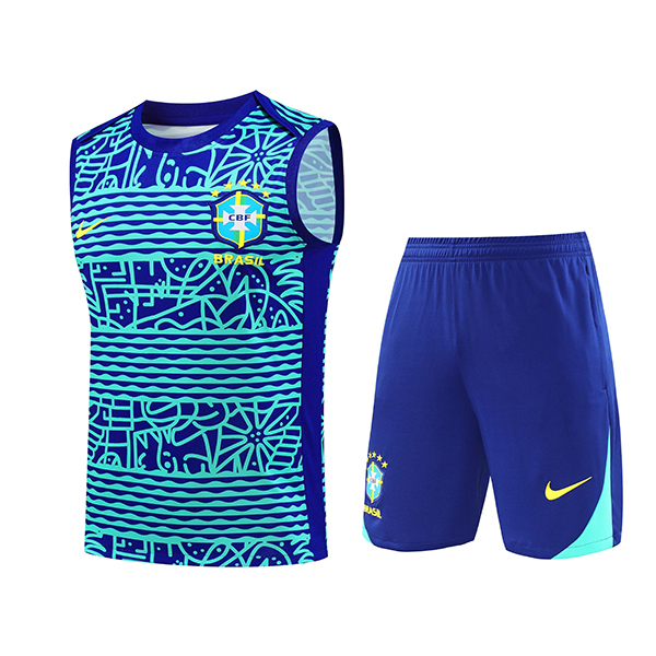 Camiseta Entrenamiento sin mangas Brasil Azul/Verde 2024/2025