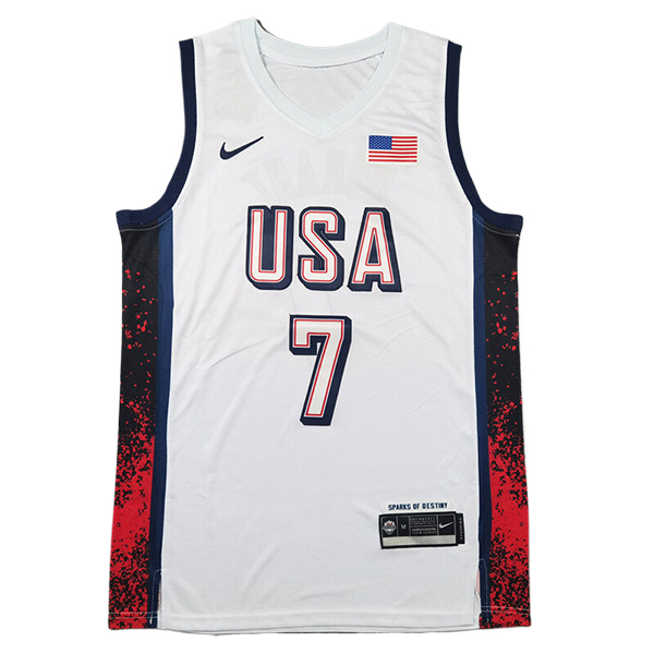 Camisetas USA (DURANT #7) 2024/25 Blanco/Negro/Rojo
