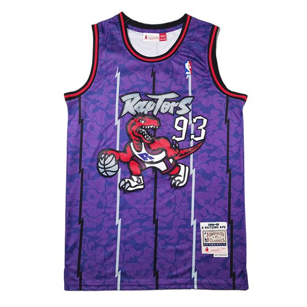 Camisetas Toronto Raptors (BAPE #93) 2024/25 Violeta/Blanco -02
