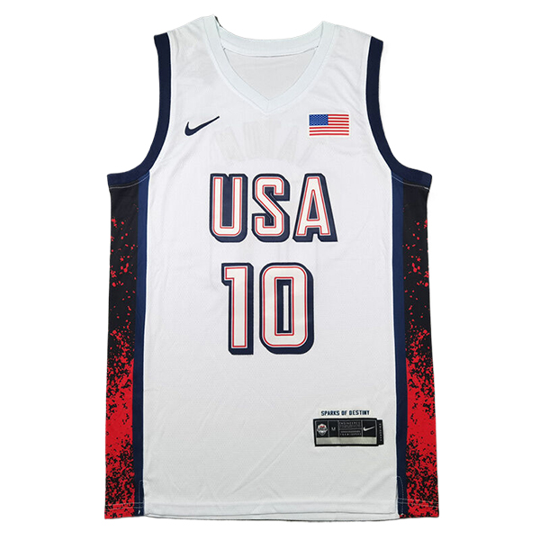 Camisetas USA (TATUM #10) 2024/25 Blanco/Negro/Rojo