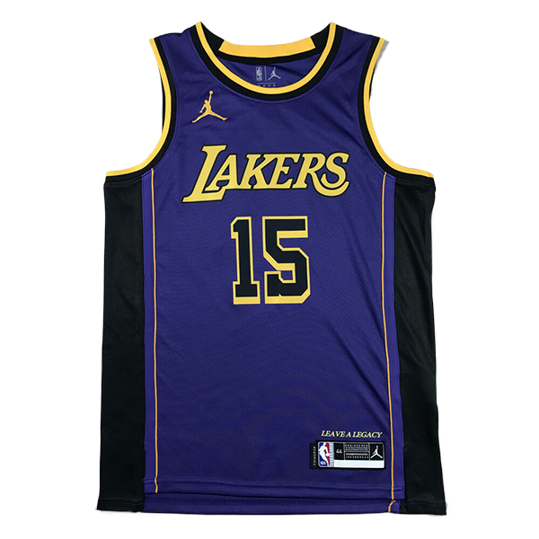 Camisetas Los Angeles Lakers (REAVES #15) 2024/25 Violeta/Negro/Amarillo -02