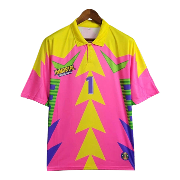 Camisetas De Futbol México Retro Portero Rosa/Amarillo