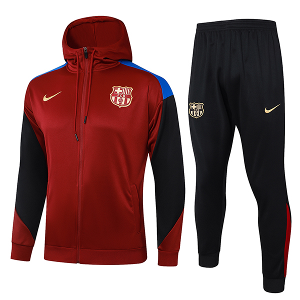 Chaqueta Con Capucha Chandal Rompevientos Chaqueta FC Barcelona Rojo/Negro 2024/2025