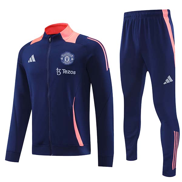Chandal Equipos De Futbol Chaquetas Manchester United Azul/Rosa 2024/2025