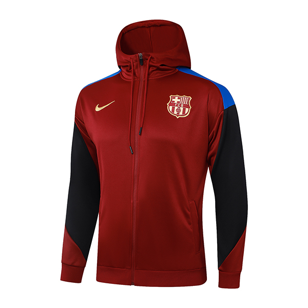Chaqueta Con Capucha FC Barcelona Rojo/Negro 2024/2025