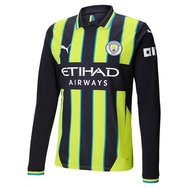 Nueva Camisetas De Futbol Manchester City Manga Largas Segunda 2024/2025