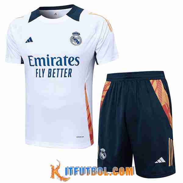 Camiseta Entrenamiento Real Madrid Blanco/Naranja 2024/2025