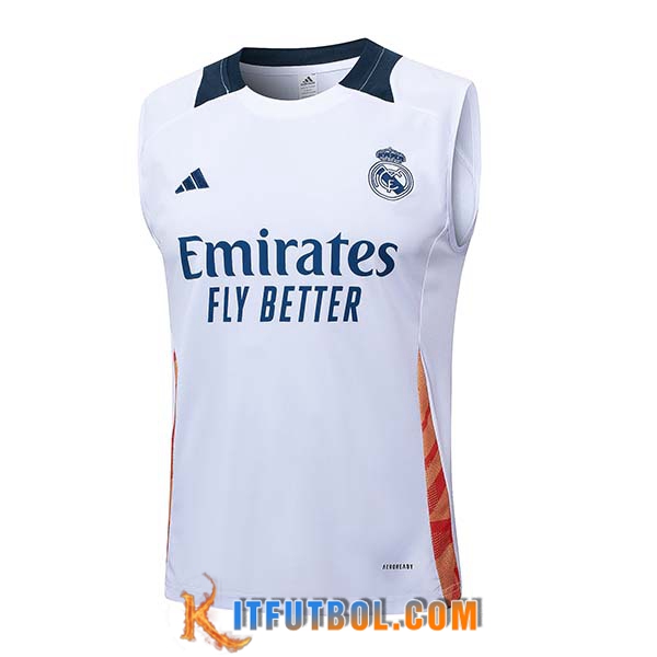 Chalecos De Futbol Real Madrid Blanco/Naranja 2024/2025