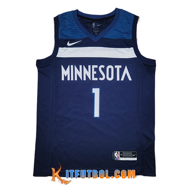 Camisetas Minnesota Timberwolves (EDWARDS #1) 2024/25 Azul Oscuro