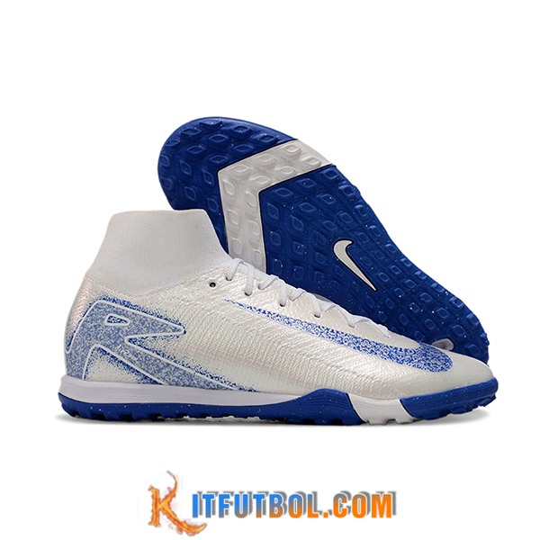 Nike Botas De Fútbol Air Zoom Mercurial Superfly X Elite TF Blanco/Azul
