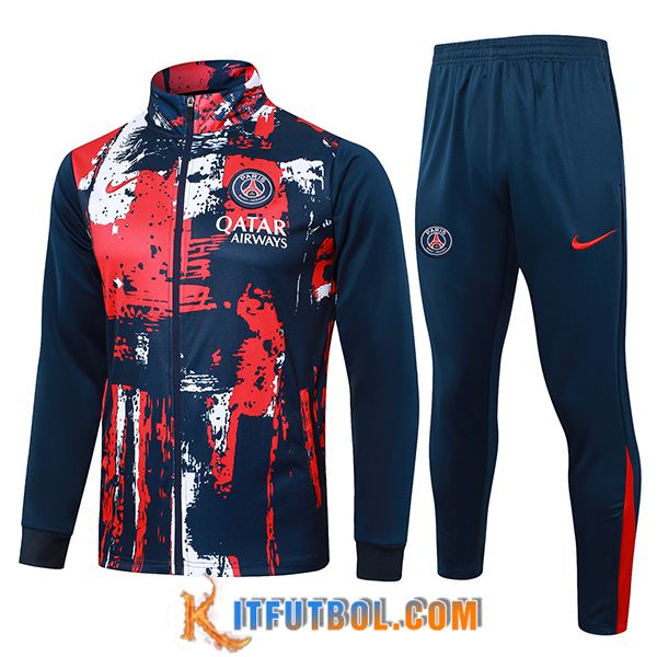 Chandal Equipos De Futbol Chaquetas PSG Azul/Rojo 2024/2025