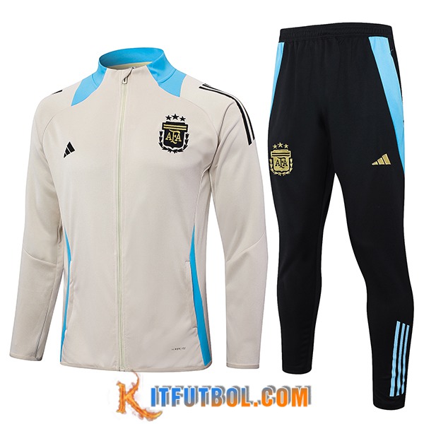 Chandal Equipos De Futbol Chaquetas Argentina Beige/Azul 2024/2025