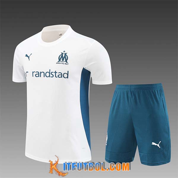 Camiseta Entrenamiento Marsella Ninos Blanco/Verde 2024/2025