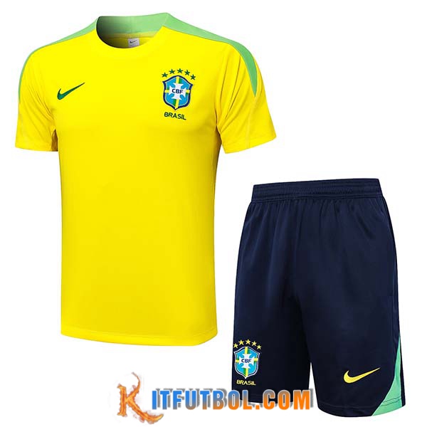 Camiseta Entrenamiento Brasil Amarillo/Verde 2024/2025