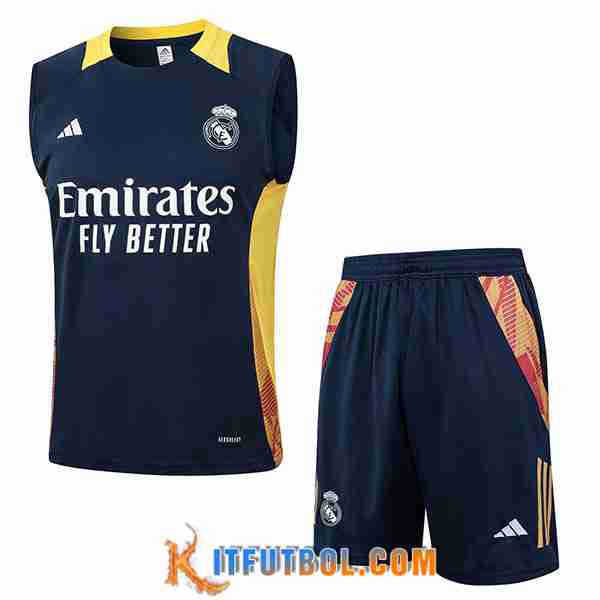 Camiseta Entrenamiento sin mangas Real Madrid Azul/Amarillo 2024/2025