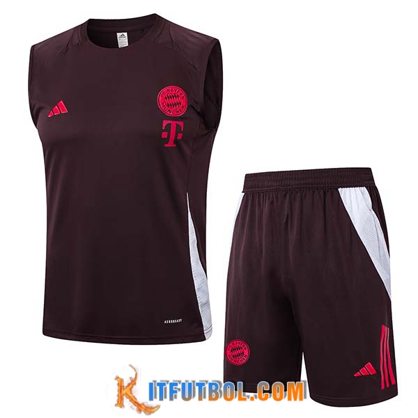 Camiseta Entrenamiento sin mangas Bayern Munich Marrón/Rojo 2024/2025
