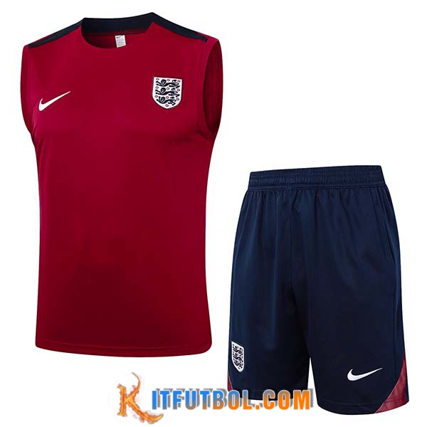 Camiseta Entrenamiento sin mangas Inglaterra Rojo/Negro 2024/2025
