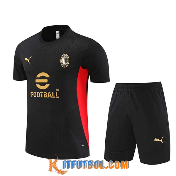 Camiseta Entrenamiento AC Milan Negro/Rojo 2024/2025