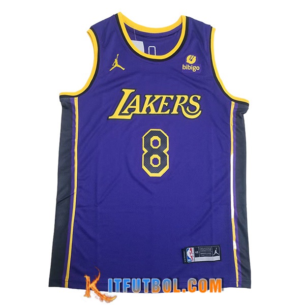 Camisetas Los Angeles Lakers (BRYANT #8) 2024/25 Viola/Giallo