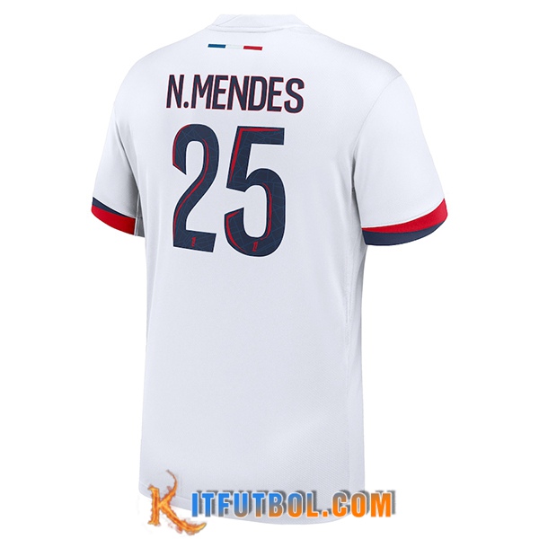 Camisetas De Futbol PSG (N.MENDES #25) 2024/2025 Segunda