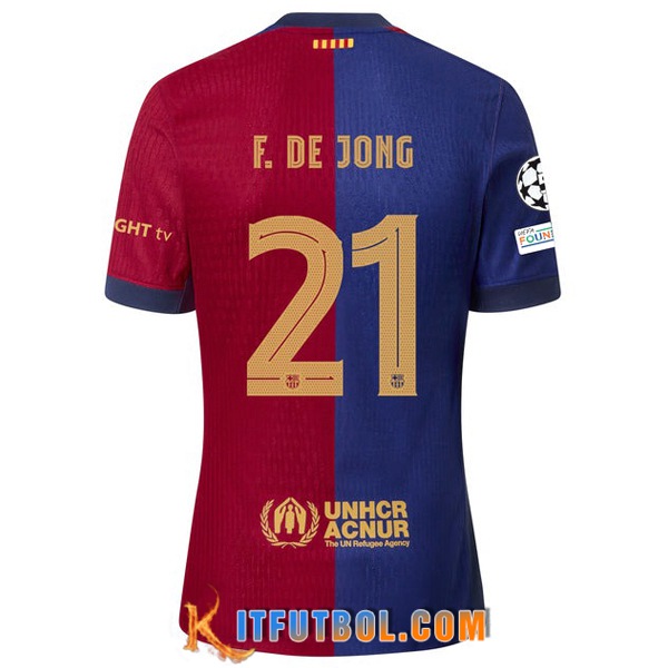 Camisetas De Futbol Barcelona (F. DE JONG #21) 2024/2025 Primera