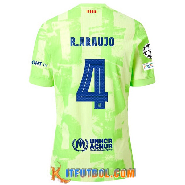 Camisetas De Futbol Barcelona (R. ARAUJO #4) 2024/2025 Tercera