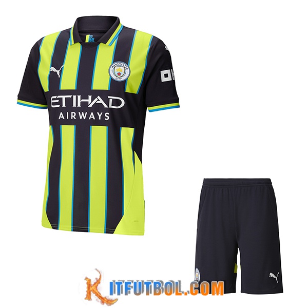 Camisetas Futbol Manchester City Segunda + Cortos 2024/2025