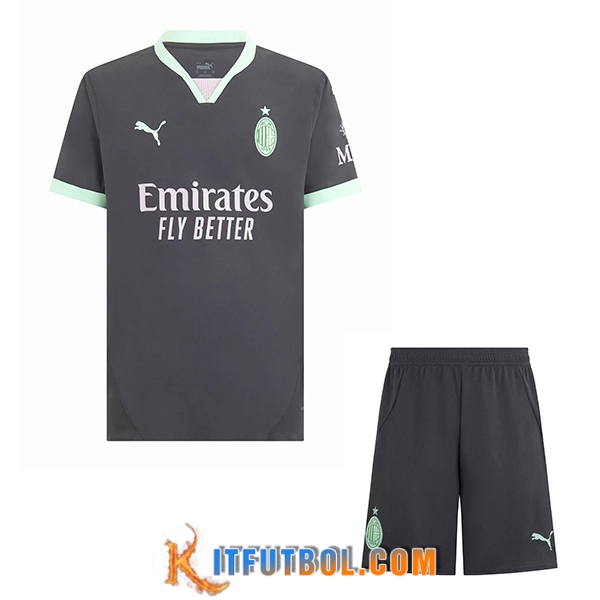 Camisetas Futbol AC Milan Tercera + Cortos 2024/2025