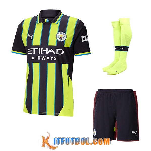 Camisetas Futbol Manchester City Segunda (Cortos + Calcetines) 2024/2025