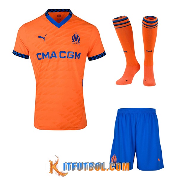 Camisetas Futbol Marsiglia OM Tercera (Cortos + Calcetines) 2024/2025